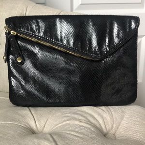 Black clutch, textured